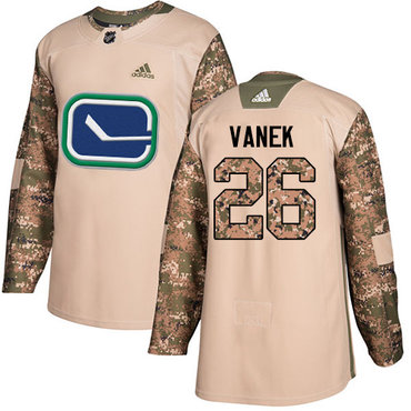 Adidas Canucks #26 Thomas Vanek Camo Authentic 2017 Veterans Day Youth Stitched NHL Jersey