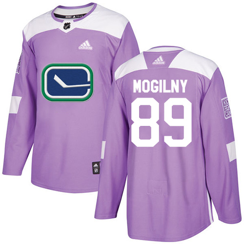 Adidas Canucks #89 Alexander Mogilny Purple Authentic Fights Cancer Youth Stitched NHL Jersey