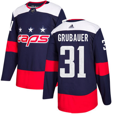 Adidas Capitals #31 Philipp Grubauer Navy Authentic 2018 Stadium Series Stitched Youth NHL Jersey
