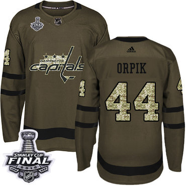 Adidas Capitals #44 Brooks Orpik Green Salute to Service 2018 Stanley Cup Final Stitched Youth NHL Jersey