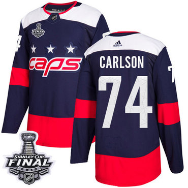 Adidas Capitals #74 John Carlson Navy Authentic 2018 Stadium Series Stanley Cup Final Stitched Youth NHL Jersey