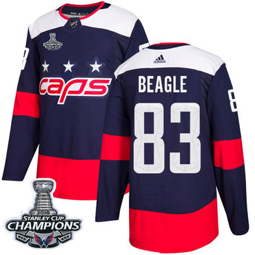 Adidas Capitals #83 Jay Beagle Navy Authentic 2018 Stadium Series Stanley Cup Final Champions Stitched NHL Jersey