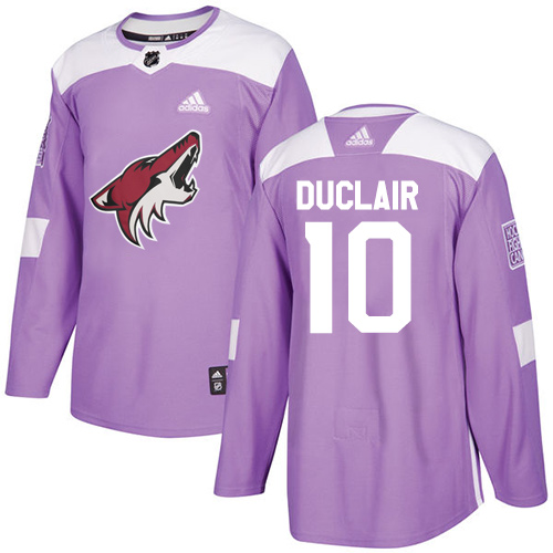 Adidas Coyotes #10 Anthony Duclair Purple Authentic Fights Cancer Stitched Youth NHL Jersey