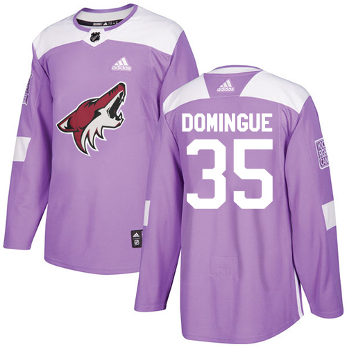 Adidas Coyotes #35 Louis Domingue Purple Authentic Fights Cancer Stitched Youth NHL Jersey