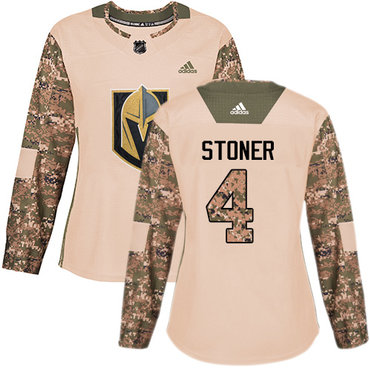 Adidas Golden Knights #4 Clayton Stoner Camo Authentic 2017 Veterans Day Women's Stitched NHL Jersey
