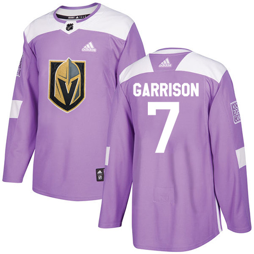 Adidas Golden Knights #7 Jason Garrison Purple Authentic Fights Cancer Stitched Youth NHL Jersey