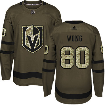 Adidas Golden Knights #80 Tyler Wong Green Salute to Service Stitched Youth NHL Jersey