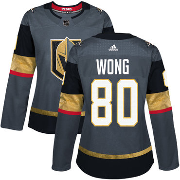 Adidas Golden Knights #80 Tyler Wong Grey Home Authentic Women's Stitched NHL Jersey