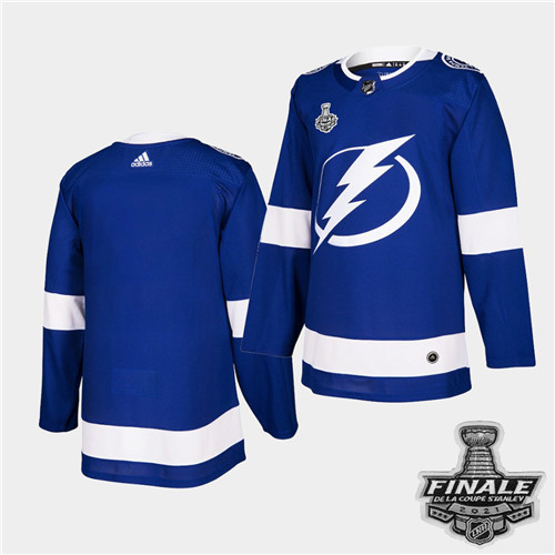 Adidas Lightning Blue Home Authentic 2021 NHL Stanley Cup Final Patch Jersey