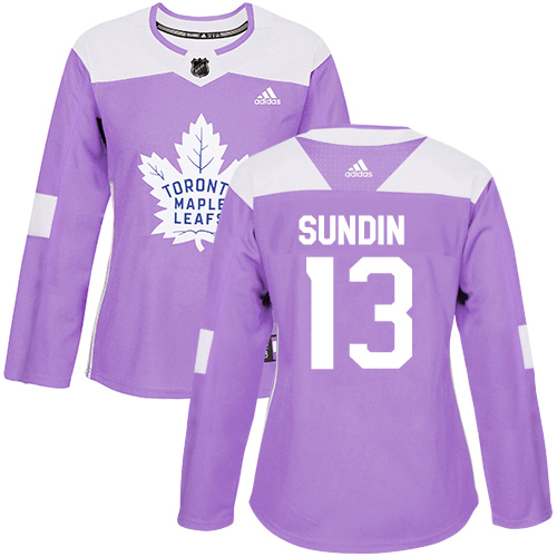 Adidas Maple Leafs #13 Mats Sundin Purple Authentic Fights Cancer Women's Stitched NHL Jersey