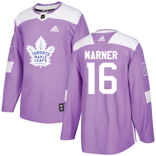 Adidas Maple Leafs #16 Mitchell Marner Purple Authentic Fights Cancer Stitched Youth NHL Jersey