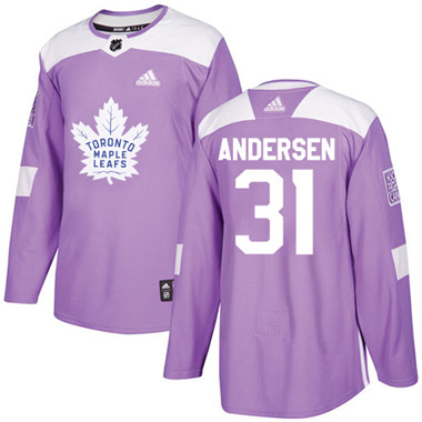 Adidas Maple Leafs #31 Frederik Andersen Purple Authentic Fights Cancer Stitched NHL Jersey