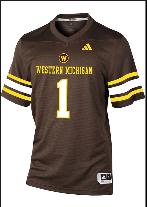 Adidas Mens BROWN Western Michigan Broncos Football Replica Jersey