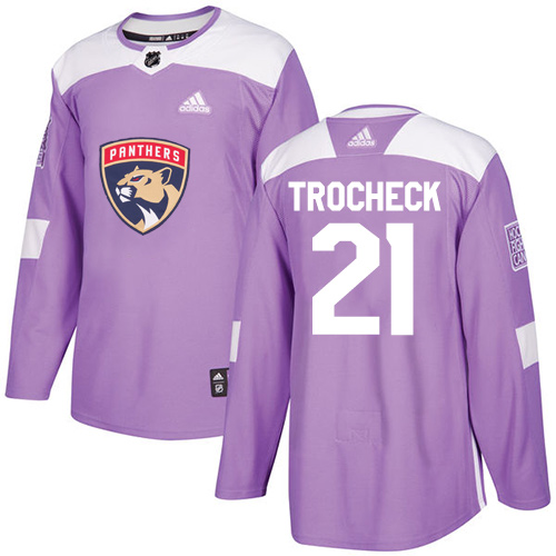 Adidas Panthers #21 Vincent Trocheck Purple Authentic Fights Cancer Stitched Youth NHL Jersey