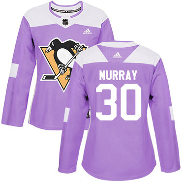 Adidas Penguins #30 Matt Murray Purple Authentic Fights Cancer Women's Stitched NHL Jersey