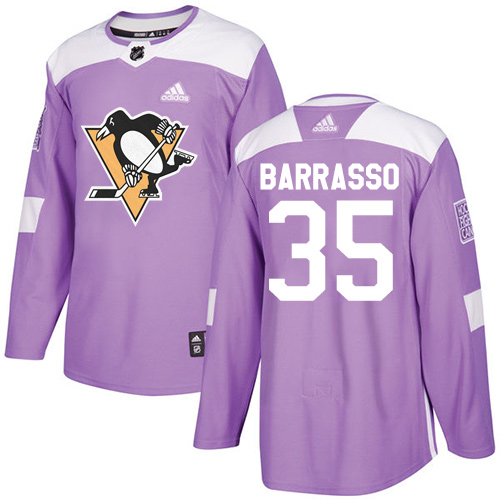 Adidas Penguins #35 Tom Barrasso Purple Authentic Fights Cancer Stitched NHL Jersey