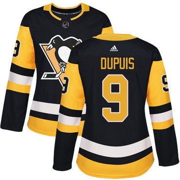 Adidas Penguins #9 Pascal Dupuis Black Home Authentic Women's Stitched NHL Jersey