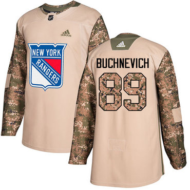Adidas Rangers #89 Pavel Buchnevich Camo Authentic 2017 Veterans Day Stitched Youth NHL Jersey