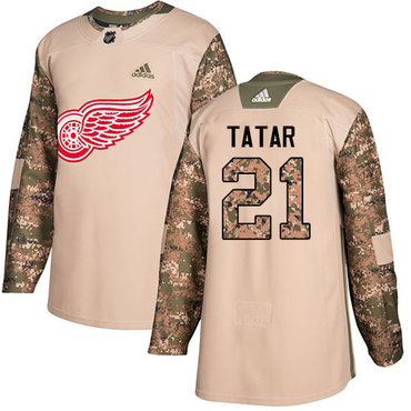 Adidas Red Wings #21 Tomas Tatar Camo Authentic 2017 Veterans Day Stitched Youth NHL Jersey