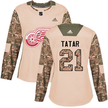 Adidas Red Wings #21 Tomas Tatar Camo Authentic 2017 Veterans Day Women's Stitched NHL Jersey