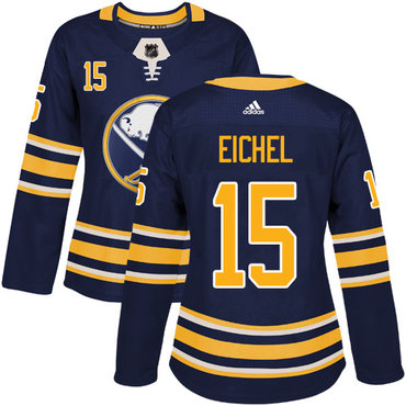 Adidas Sabres #15 Jack Eichel Navy Blue Home Authentic Women's Stitched NHL Jersey