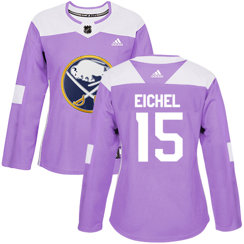 Adidas Sabres #15 Jack Eichel Purple Authentic Fights Cancer Women's Stitched NHL Jersey