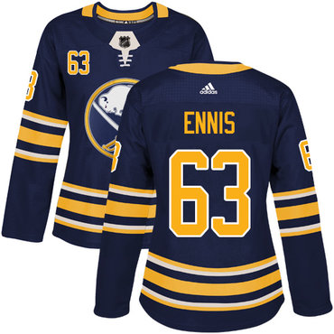 Adidas Sabres #63 Tyler Ennis Navy Blue Home Authentic Women's Stitched NHL Jersey