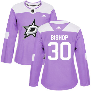 Adidas Stars #30 Ben Bishop Purple Authentic Fights Cancer Women's Stitched NHL Jersey