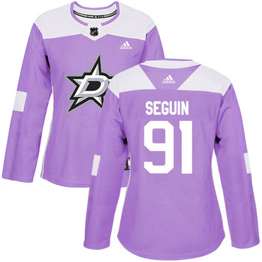 Adidas Stars #91 Tyler Seguin Purple Authentic Fights Cancer Women's Stitched NHL Jersey