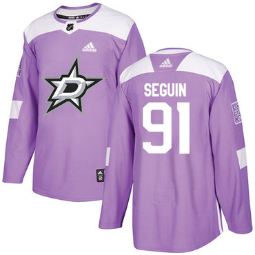 Adidas Stars #91 Tyler Seguin Purple Authentic Fights Cancer Youth Stitched NHL Jersey