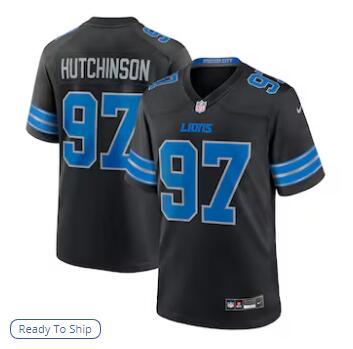 Aidan Hutchinson Detroit Lions Nike 2nd Alternate Game Jersey - Black