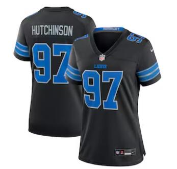 Aidan Hutchinson Detroit Lions Nike Women's 2nd Alternate Game Jersey - Black