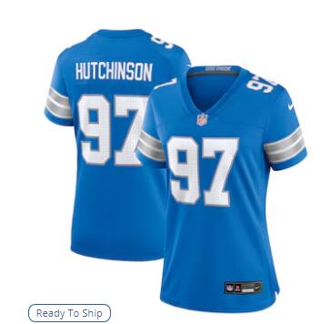 Aidan Hutchinson Detroit Lions Nike Women's Game Jersey - Blue