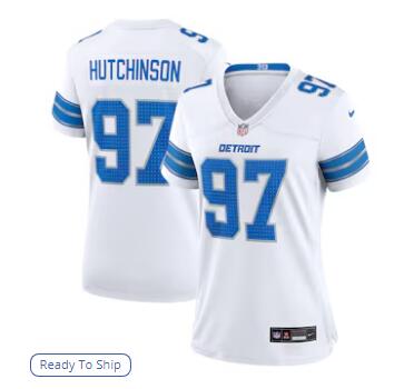 Aidan Hutchinson Detroit Lions Nike Women's Game Jersey - White
