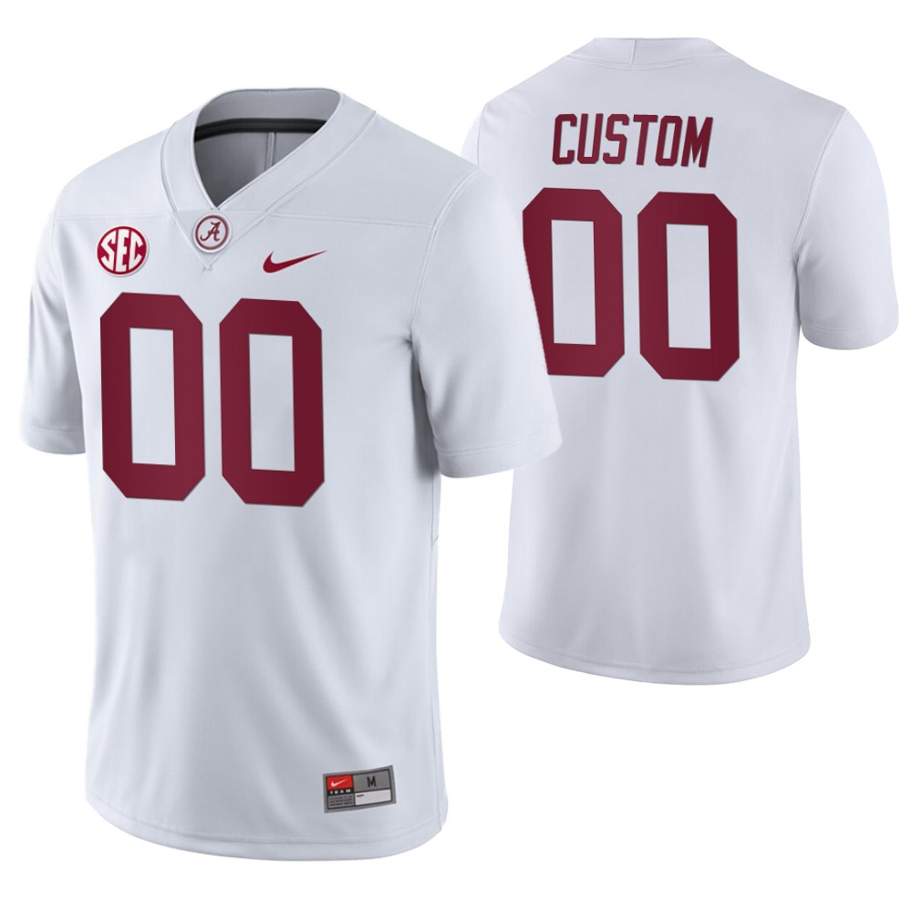 Alabama Crimson Tide 00 Custom Game College Football Jersey White