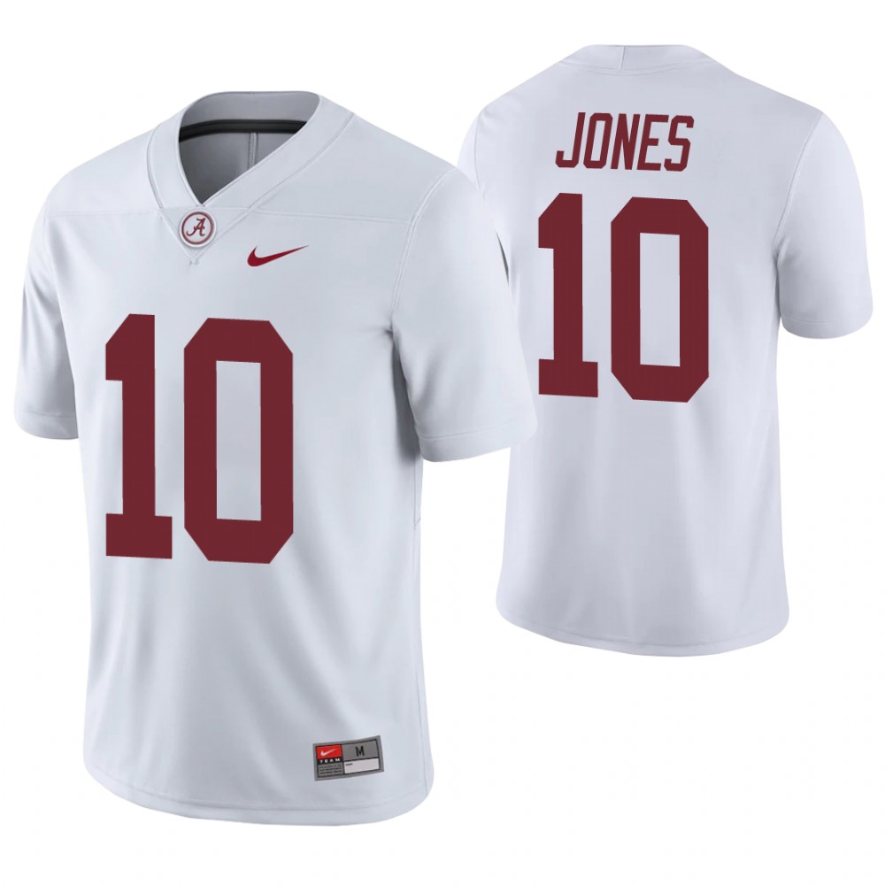 Alabama Crimson Tide 10 Mac Jones Game College Football Jersey White
