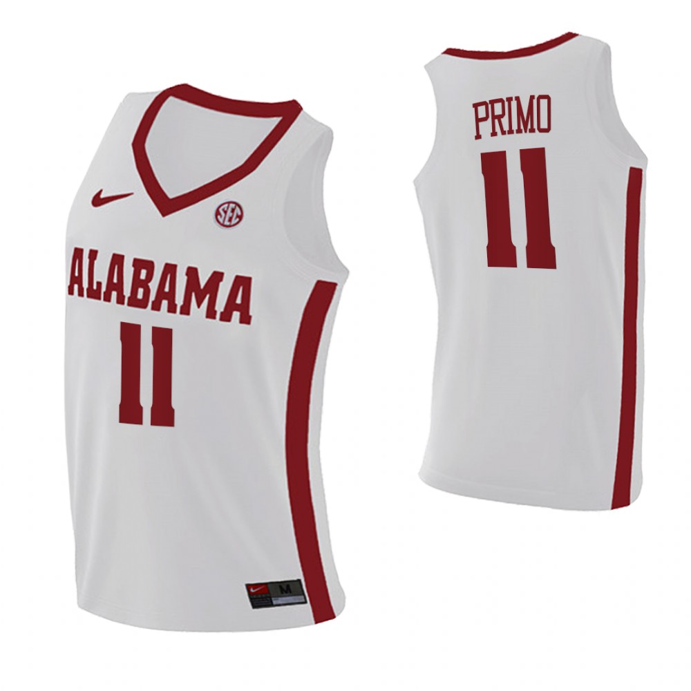 Alabama Crimson Tide 11 Joshua Primo College Basketball Replica Jersey White