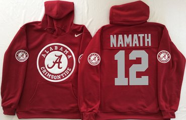Alabama Crimson Tide 12 Joe Namath Red Men's Pullover Hoodie