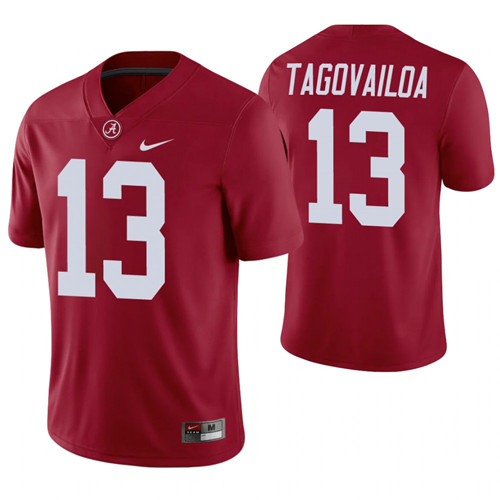 Alabama Crimson Tide 13 Tua Tagovailoa Alumni Player Football Game Jersey Crimson
