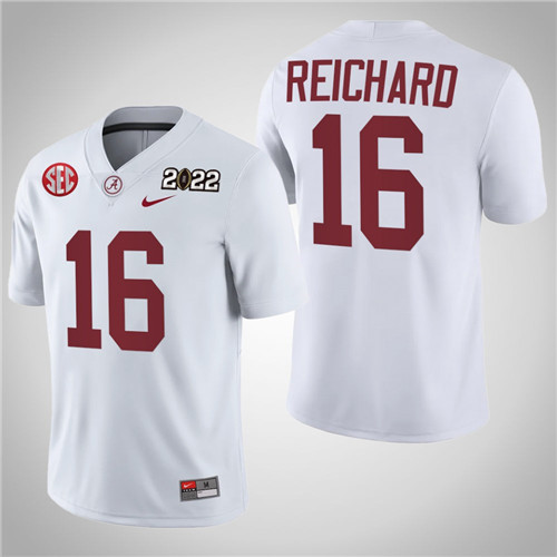 Alabama Crimson Tide 16 Will Reichard College Football 2022 National Championship Jersey White