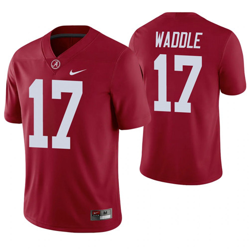 Alabama Crimson Tide 17 Jaylen Waddle Alumni Player Football Game Jersey Crimson