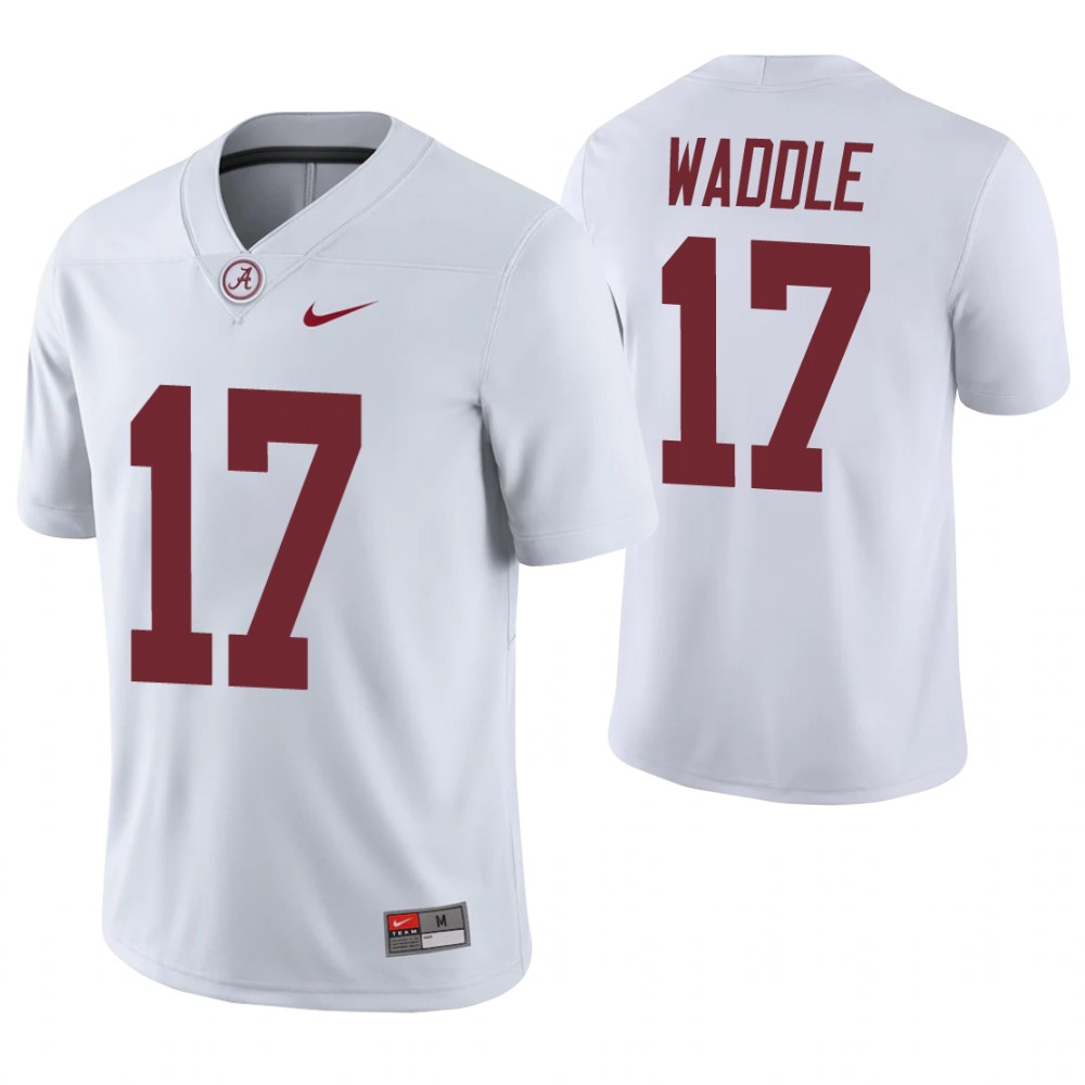 Alabama Crimson Tide 17 Jaylen Waddle Game College Football Jersey White