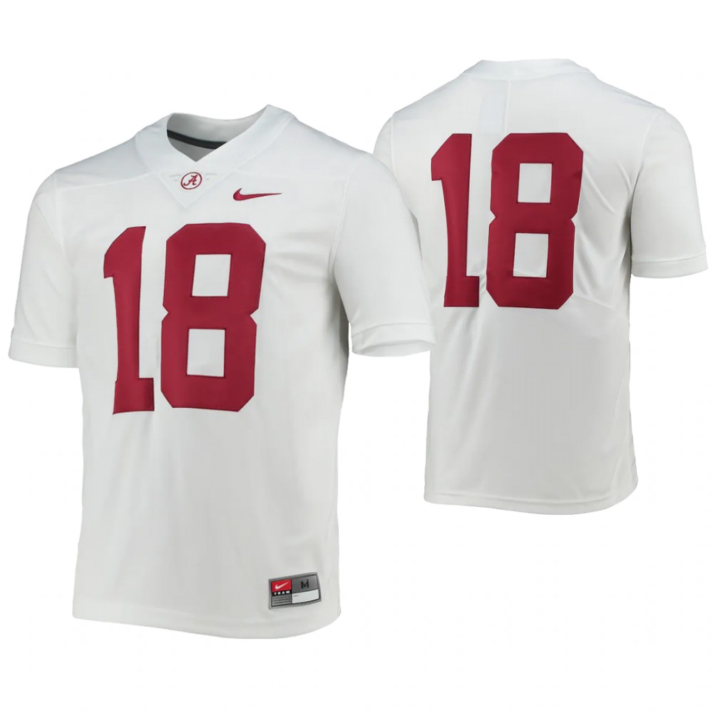 Alabama Crimson Tide 18 Custom Limited College Football Jersey White