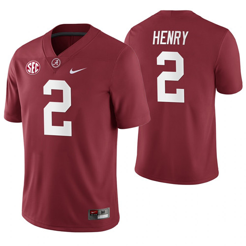 Alabama Crimson Tide 2 Derrick Henry Home Game College Football Jersey Crimson
