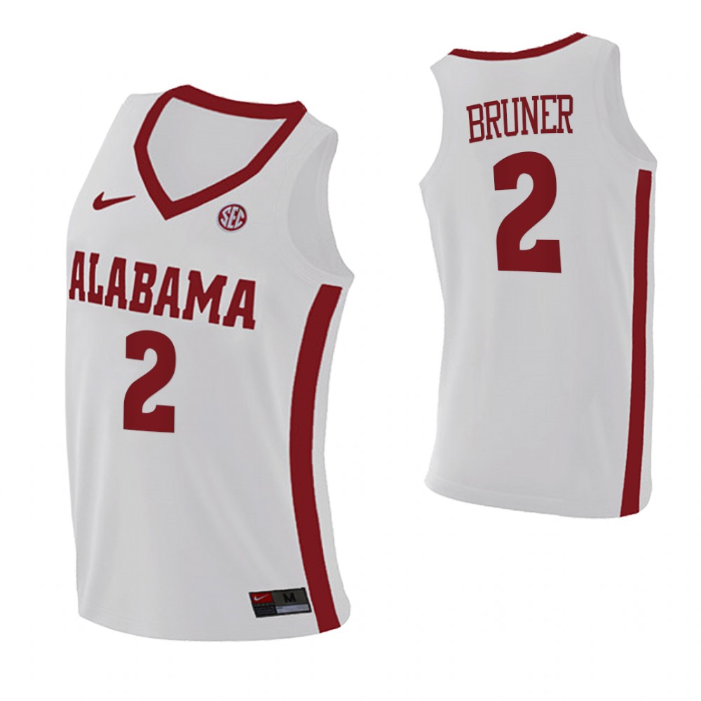 Alabama Crimson Tide 2 Jordan Bruner College Basketball Swingman Jersey White
