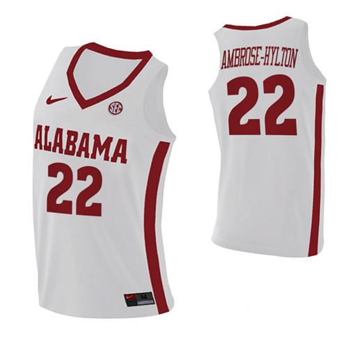Alabama Crimson Tide 22 Keon Ambrose-Hylton College Basketball Swingman Jersey White