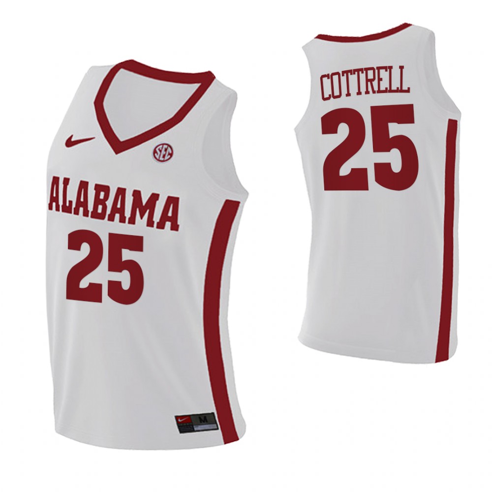 Alabama Crimson Tide 25 Adam Cottrell College Basketball Swingman Jersey White