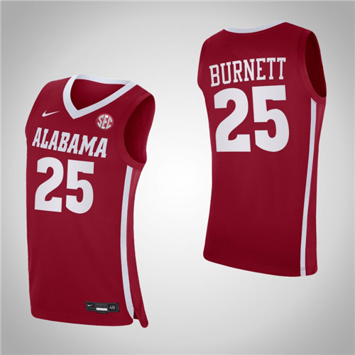 Alabama Crimson Tide 25 Nimari Burnett College Basketball Jersey Red