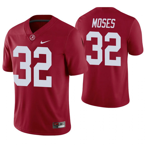 Alabama Crimson Tide 32 Dylan Moses Alumni Player Football Game Jersey Crimson