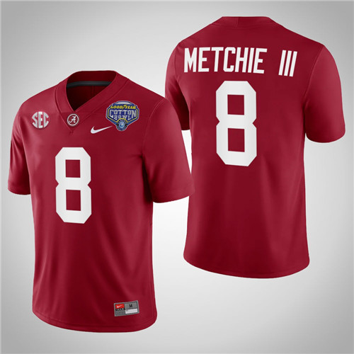 Alabama Crimson Tide 8 John Metchie III College Football Playoff 2021 Cotton Bowl Jersey Crimson